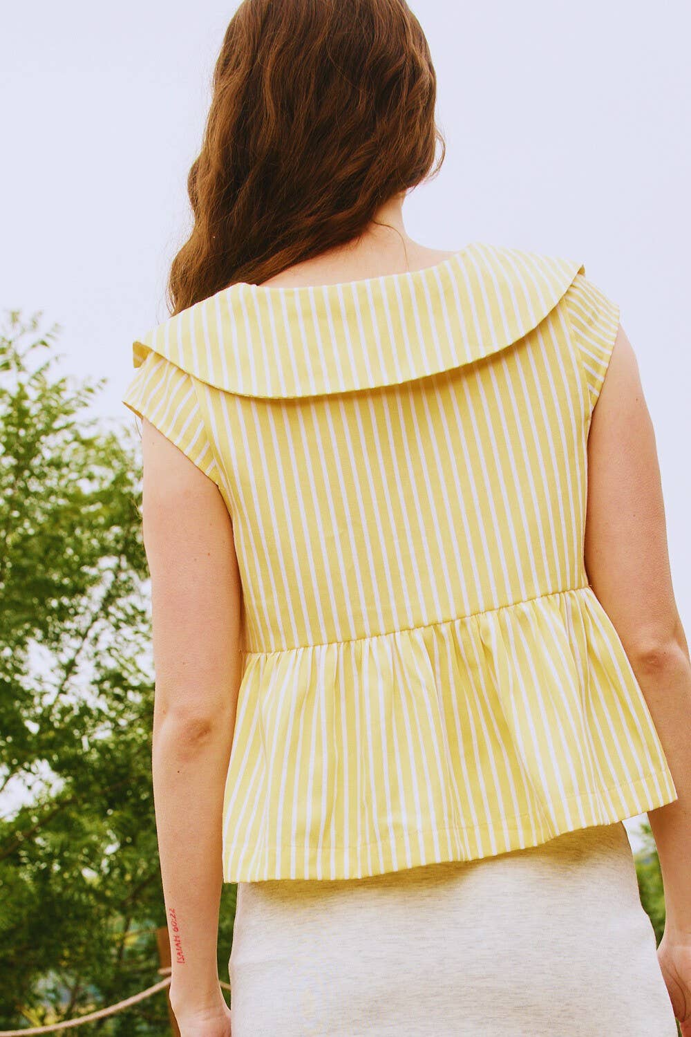 Stripe Yellow Babydoll Blouse