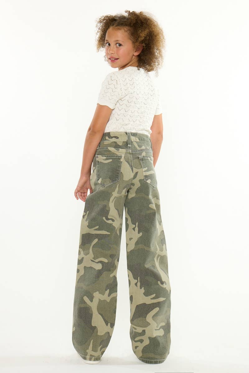 Kan Can USA - YOUTH HIGH RISE CAMO  WIDE LEG