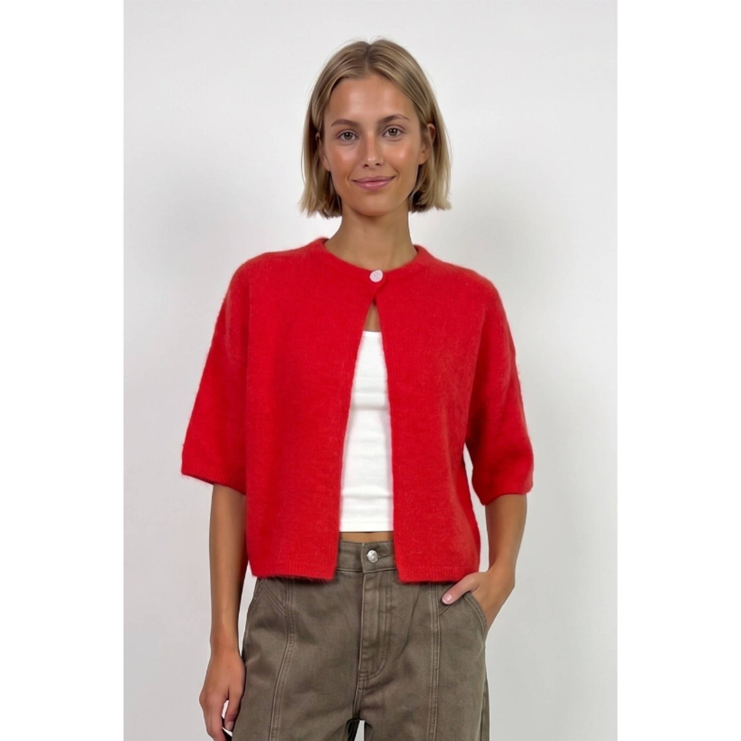 Twentifourth - TF26-0065 - One button short sleeve cardigan