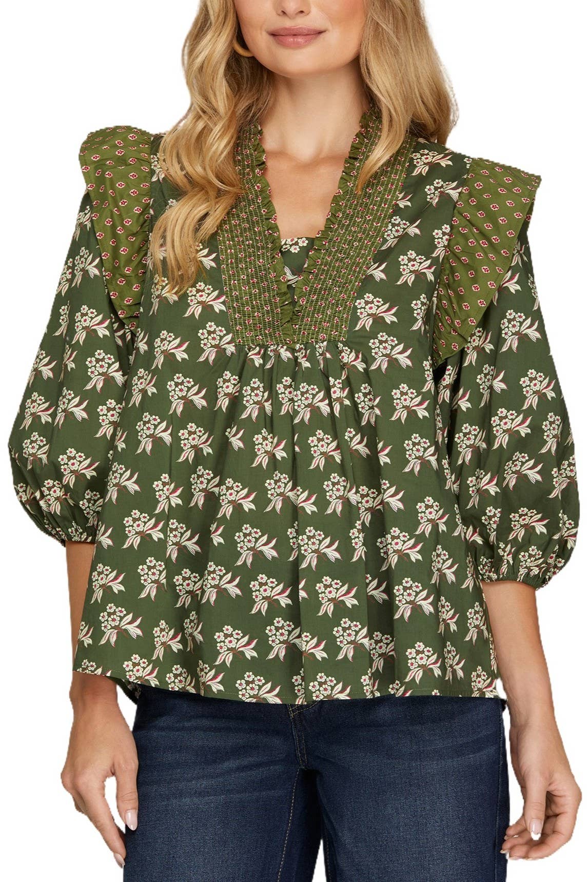 Woven Print Top