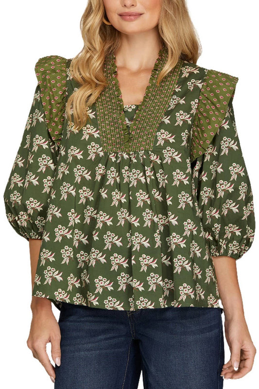 Woven Print Top