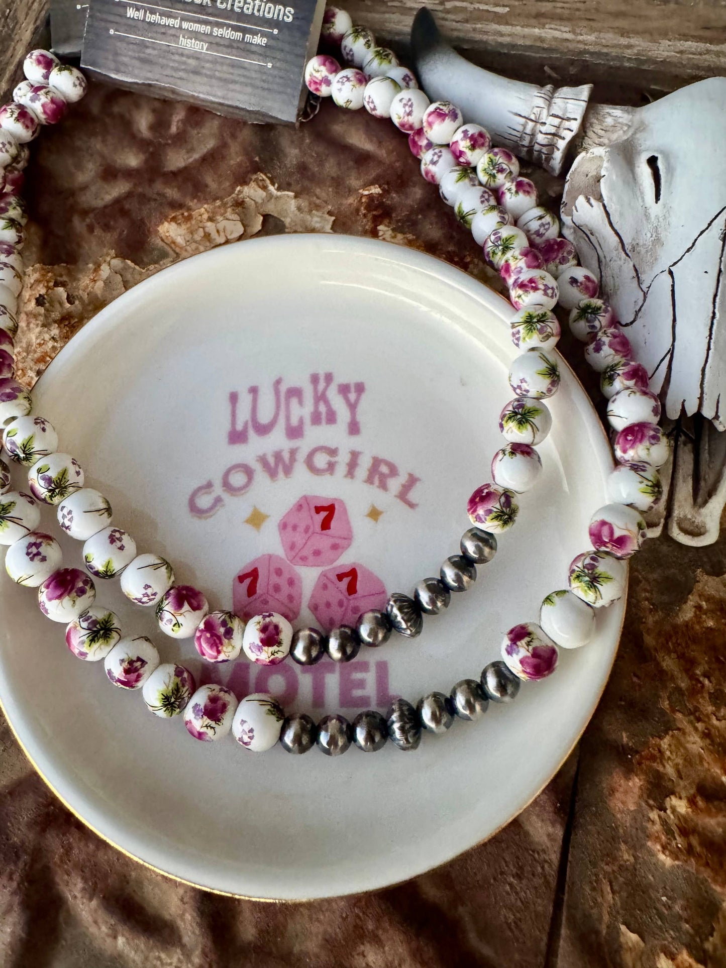 Wild Hancock Creations - Western Porcelain Necklace/Navajo Pearl Necklace/Boho Choker