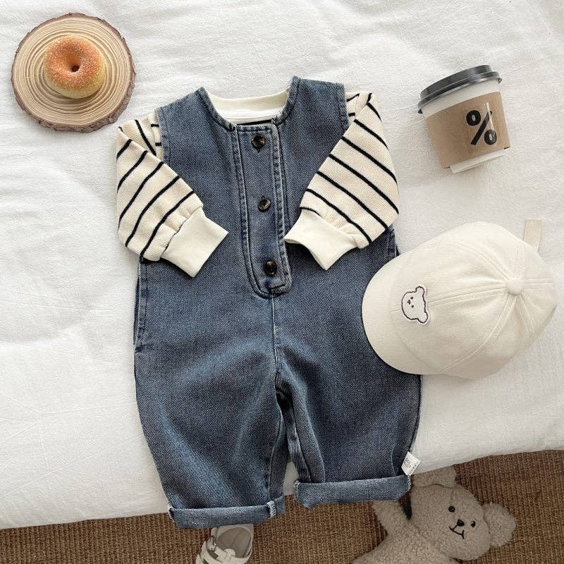 Boys Baby Denim Overalls Set