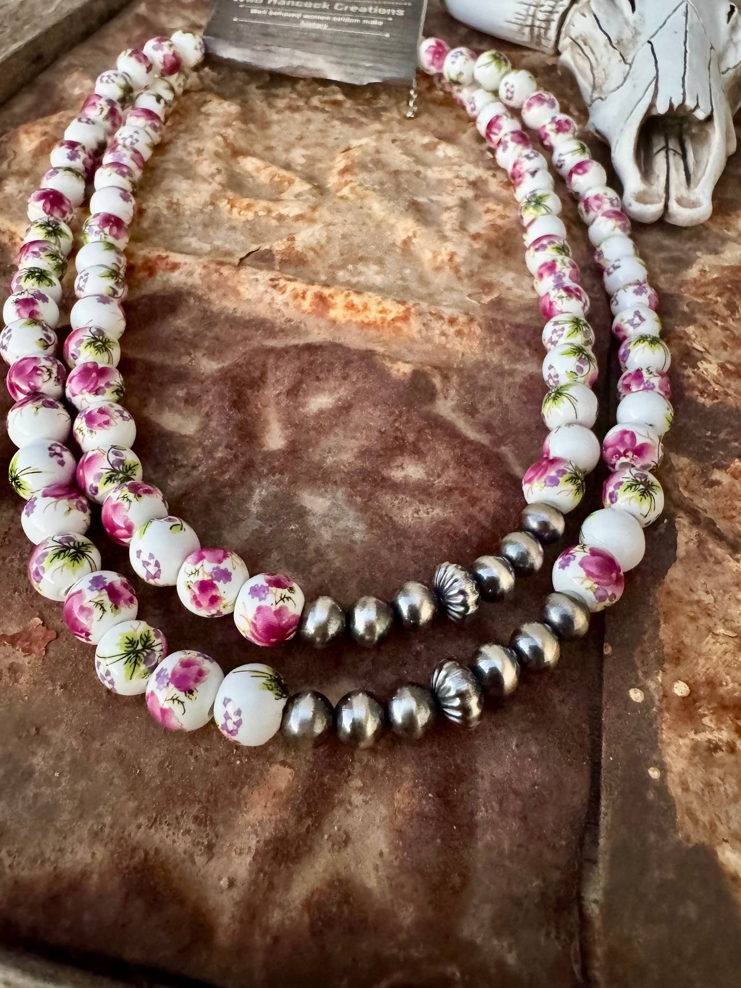 Wild Hancock Creations - Western Porcelain Necklace/Navajo Pearl Necklace/Boho Choker