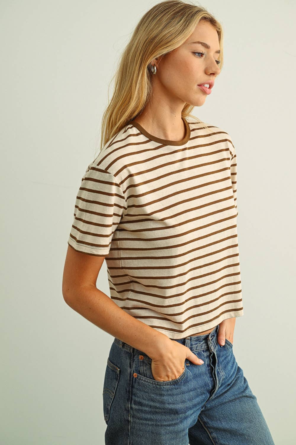 ESSENTIAL STRIPE RINGER TEE