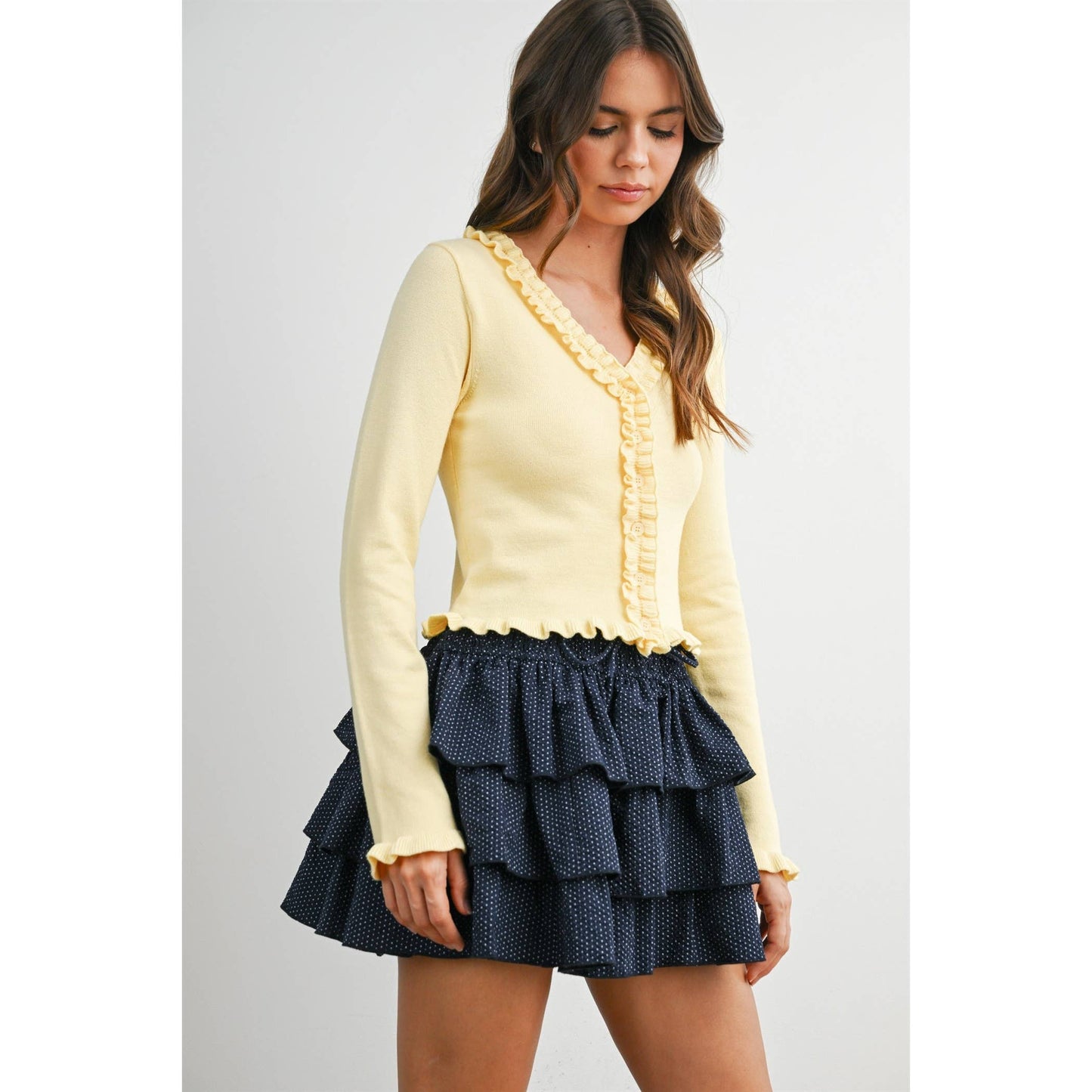 Scalloped Edge Knit Sweater