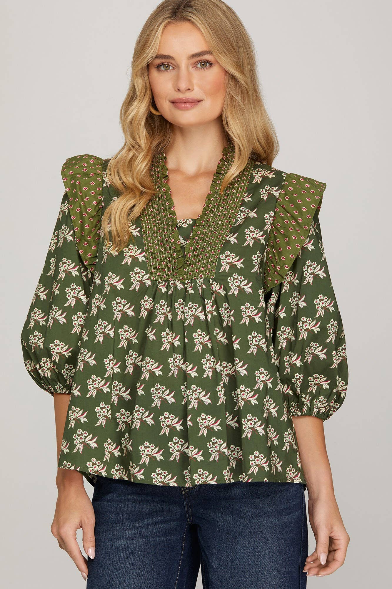 Woven Print Top