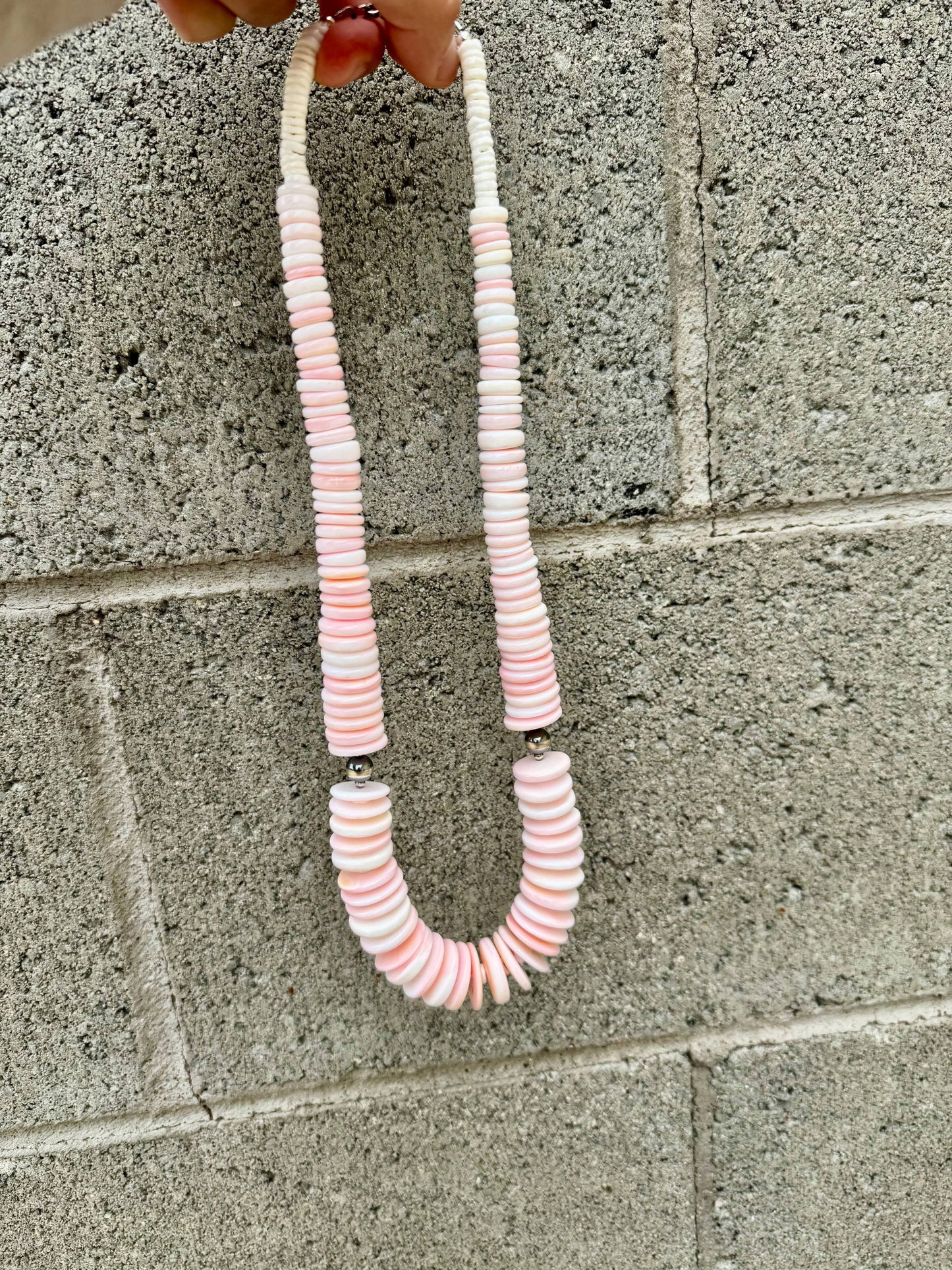Wild Hancock Creations - Big Graduated Conch Necklace/Pink Necklace/Western Necklace