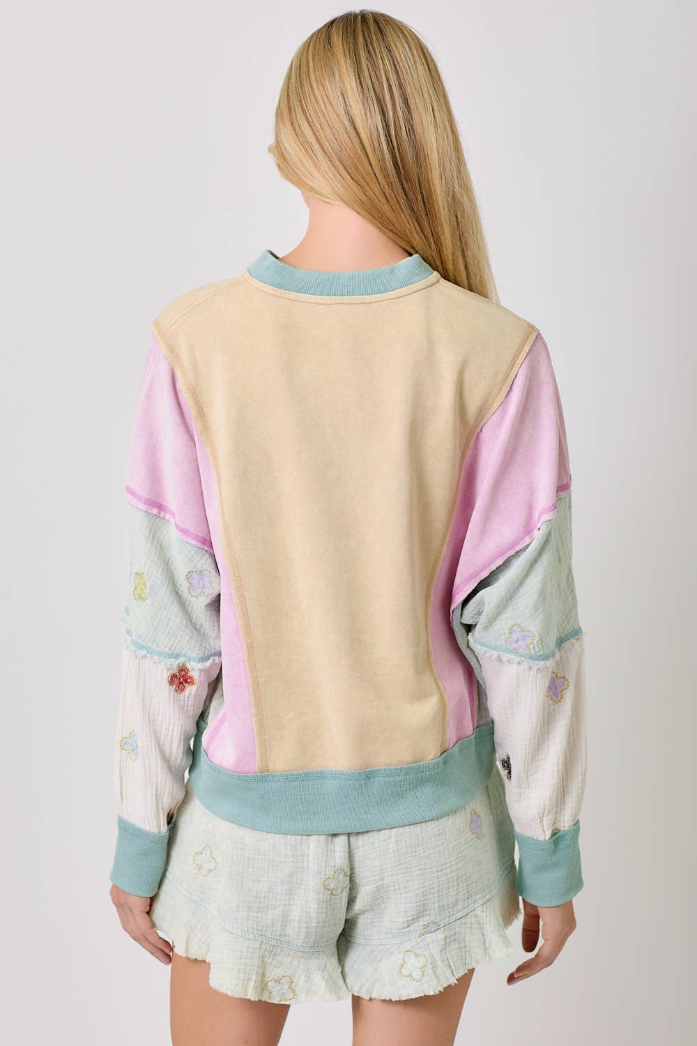 Mixed Media Color Blocked Jacket